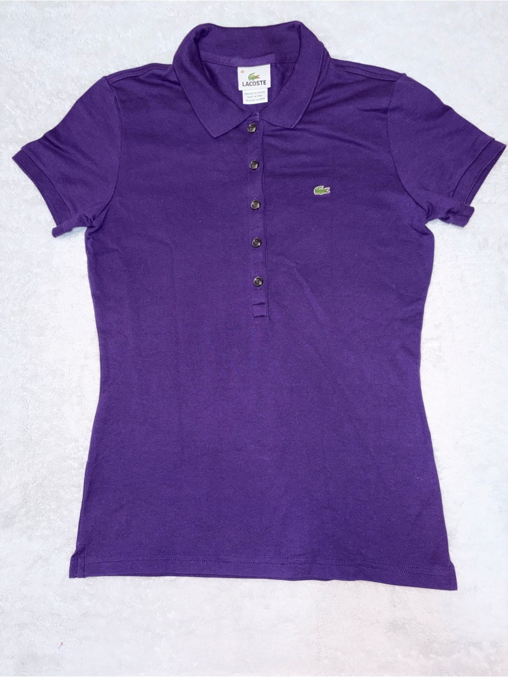 Lacoste Women's Deep Purple Short-Sleeve Polo Shirt